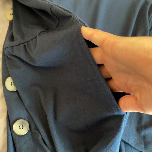 *BNWOT* Large Zenana Button Up Navy Cardigan - Picture 6 of 7